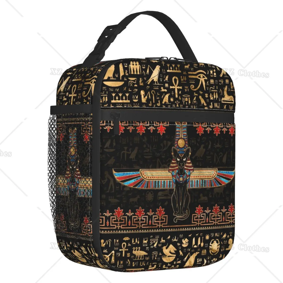 

Ancient Egypt Egyptian Bastet Cat Portable Lunch Box for Men Women Cooler Thermal Food Insulated Lunch Bag for Work Trip Picnic