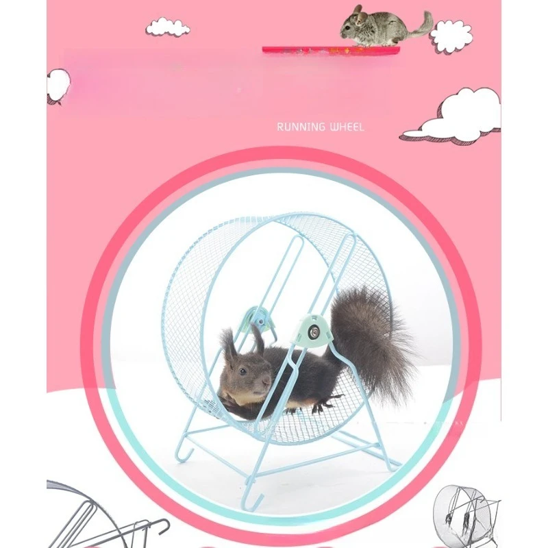 Imagen 6: Rueda de Metal Silenciosa de 32 cm para Hámster, Chinchilla, Erizo, Ardilla, Perro de Pradera, con Base Antideslizante para Mascotas