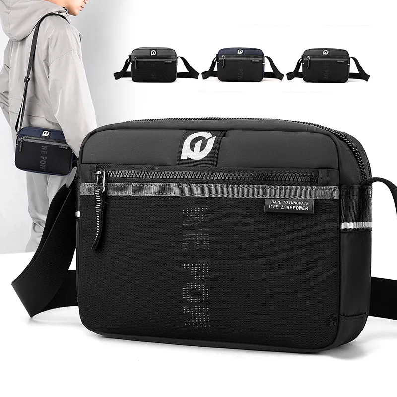 

Мужская сумка через плечо, модная повседневная нейлоновая водонепроницаемая сумка через плечо, сумка через плечо в горизонтальном стиле