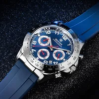 BENYAR Luxury Brand Men Quartz Wristwatches Chronograph 30M Waterproof Sports Mens Watches Silicone Band Reloj Hombre Male Clock