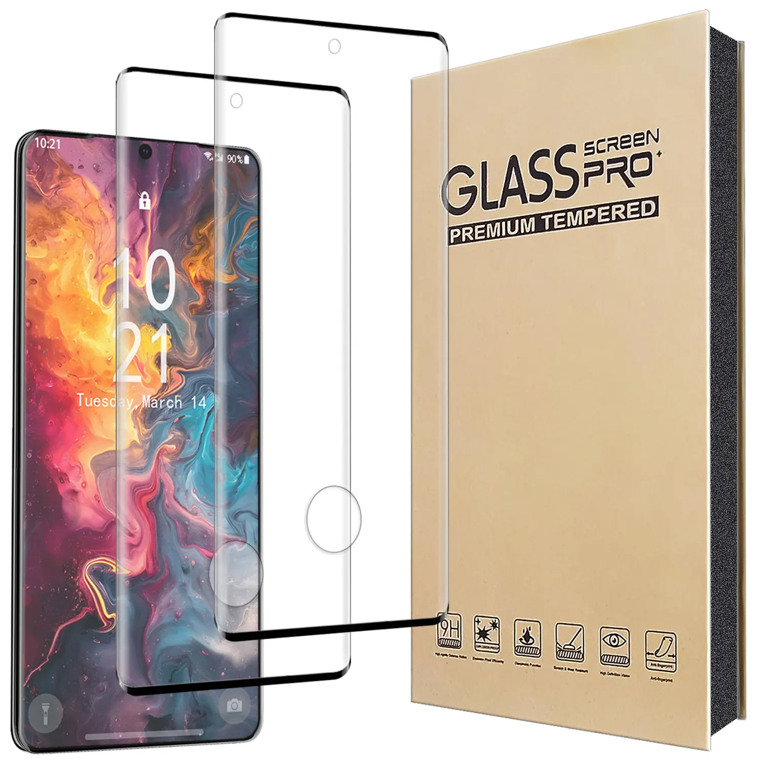 

2Packs Clear Tempered Glass Case Friendly Film Screen Protector For Samsung For Galaxy S21/S21 Plus/S21 Ultra/S21 FE