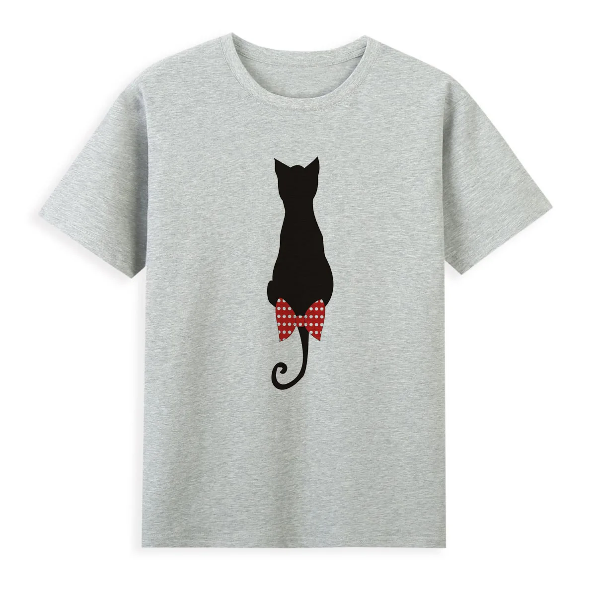 3D black cat print T-shirt cute casual creative 3D kitten print Tshirt women's favorite cat top A091