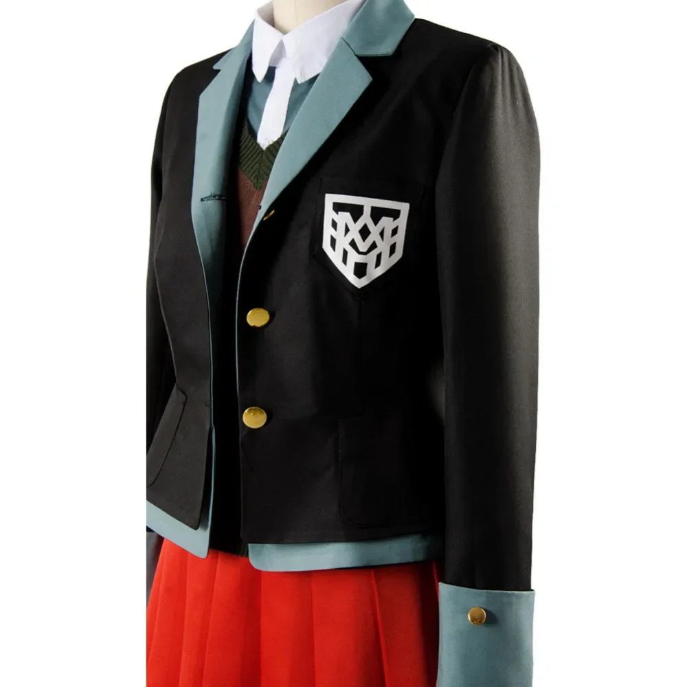 Anime Danganronpa Cosplay Fantasia para Meninas, Mágico Yumeno Himiko, Uniforme Menina, Dia das Bruxas, Carnaval, Uniforme Estudantil, Peruca Vermelha