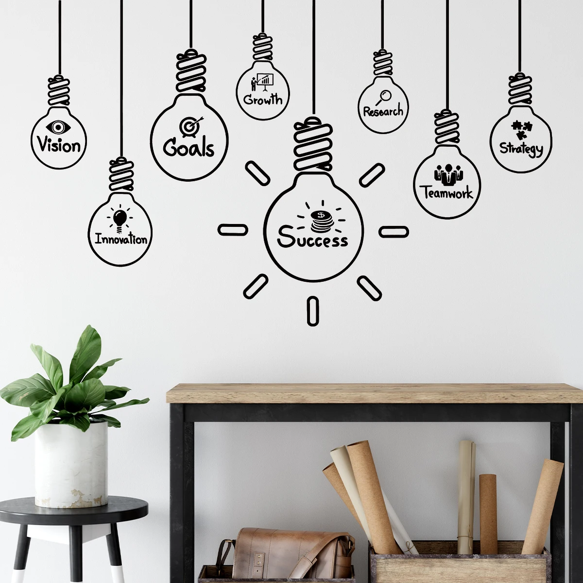 Inspired Art Light Bulb Design Wall Stickers for Kids Room Bedroom Nursery Home Decoration Wall Decal