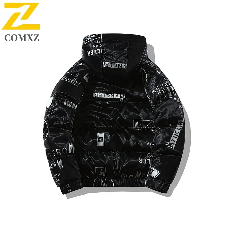 COMXZ Men Outdoor Down Jacket Premium Hooded Adventure Windproof Warm Parka Street Style Lightweight Comfort Winter Puffer Coat