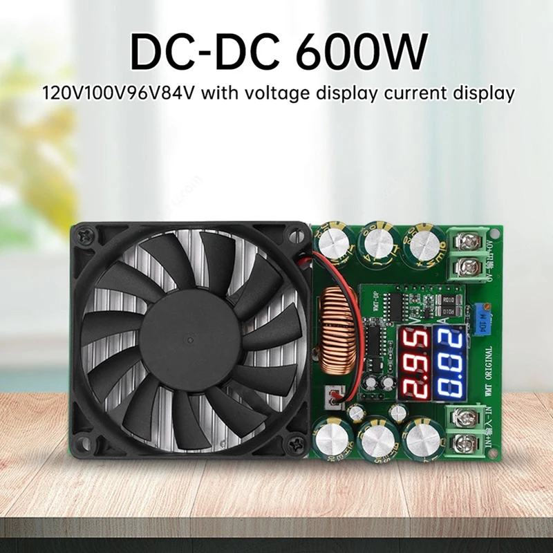 

Buck Module 600W 30A DC-DC Buck Module CV CC Adjustable Buck Converter 120V 100V 96V 84V Display Solar LED Driver Power Supply