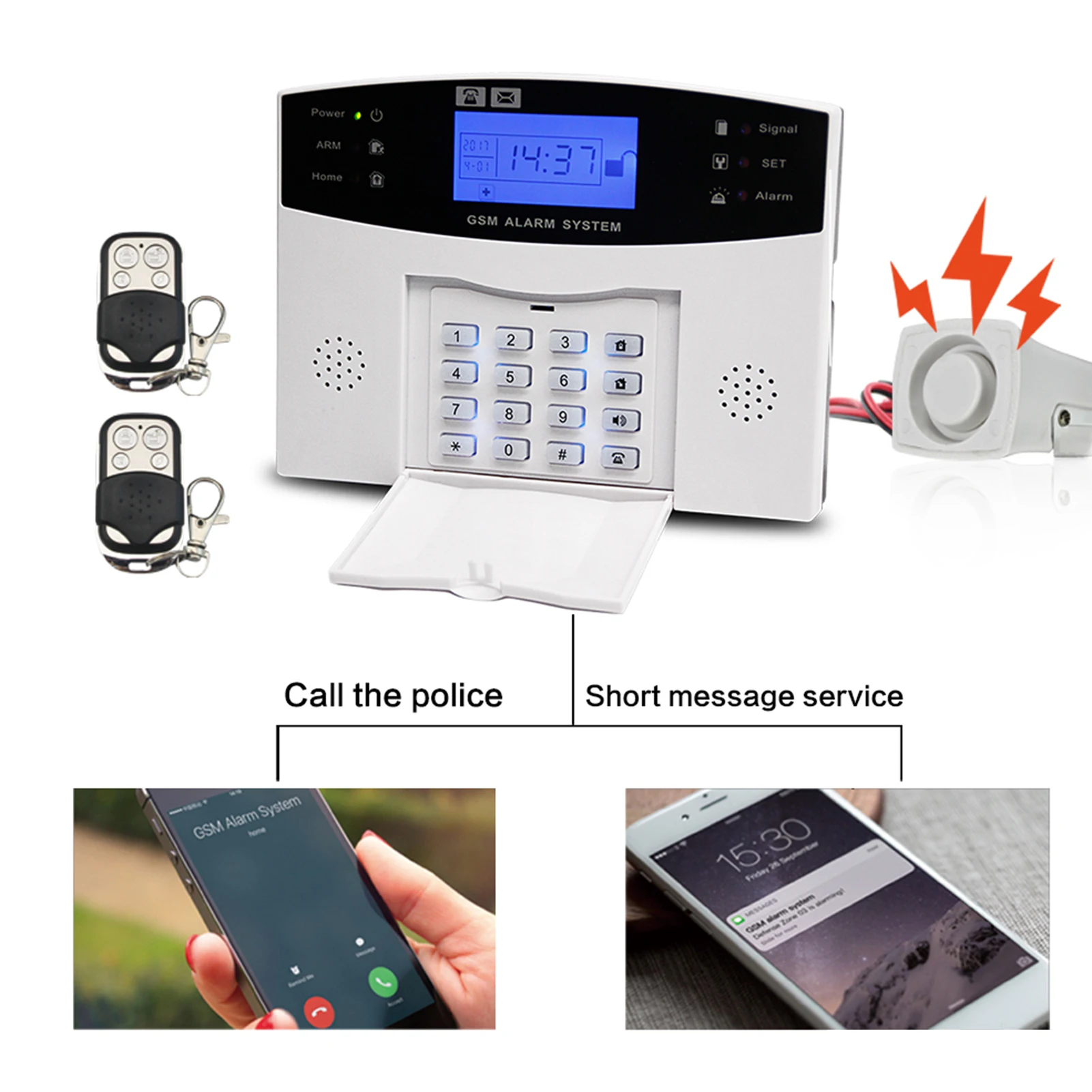 WiFi GSM Alarm System Tuya Smart Home LCD Display Security Alarm Support Two-way Voice Intercom