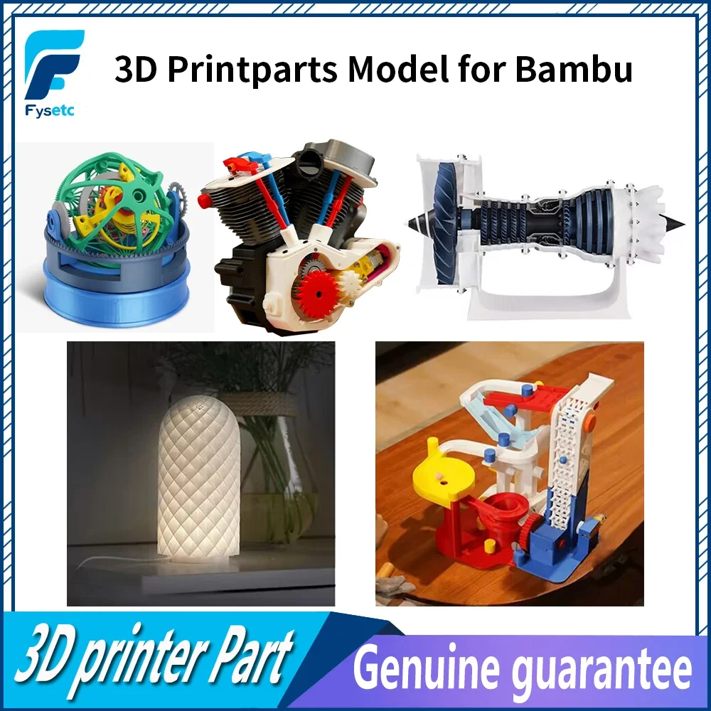 For Bambu Lab Jet Engine Model Components Kit/LED Light/Marble Track 3D Printing Parts Model Kit 3D Printer Accessories