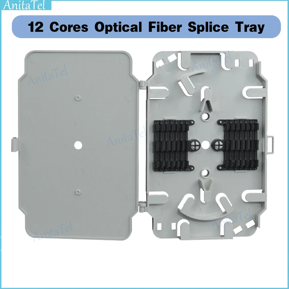 

10PCS 12 Cores Optical Fiber Splice Tray FTTH Fusion Tray with Cover used in Fiber Closure Distribution Box Wholesale