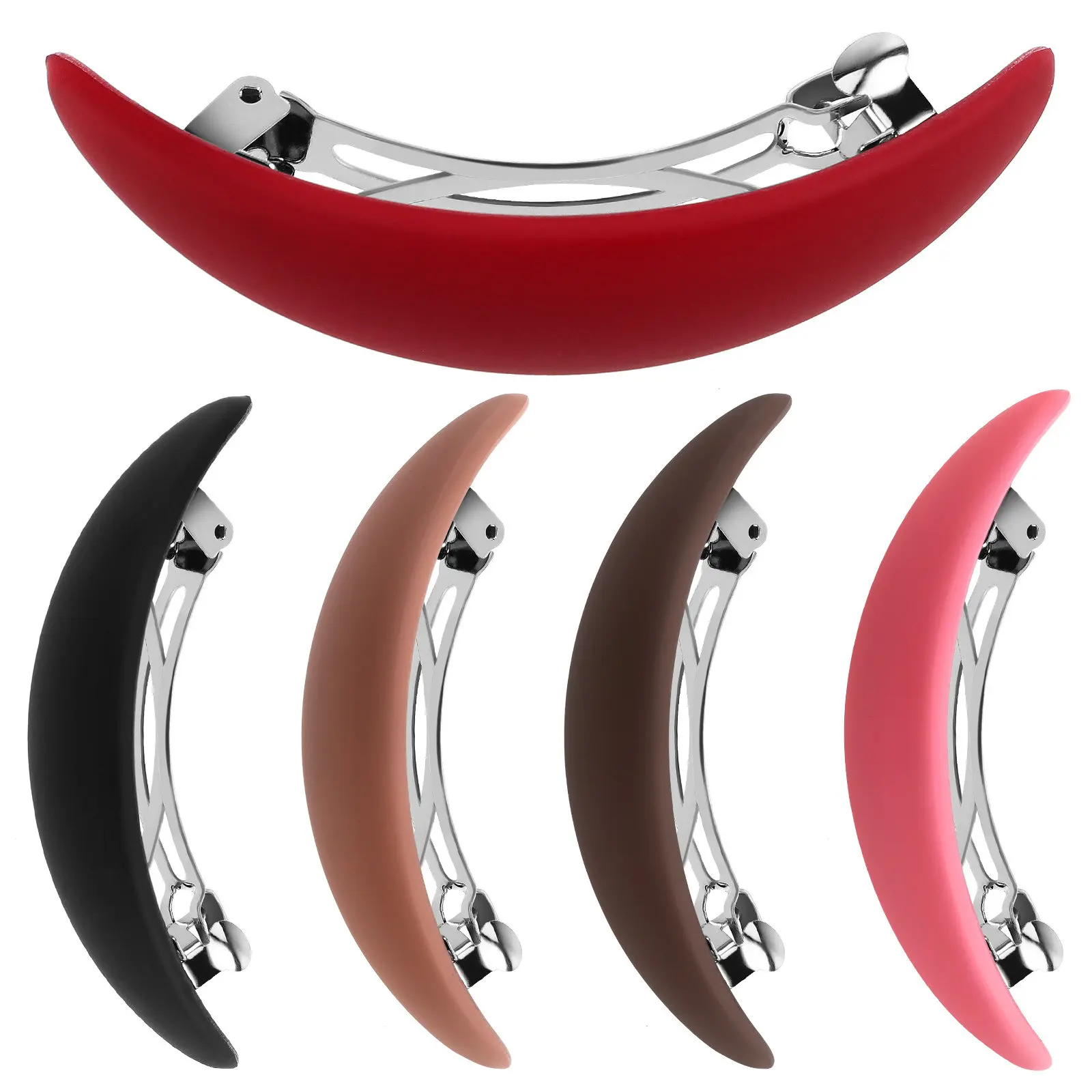 

Набор из 5 автоматических заколок для волос в винтажном стиле для женщин и девочек, прочные пластиковые заколки для хвоста, аксессуары для волос, разные цвета