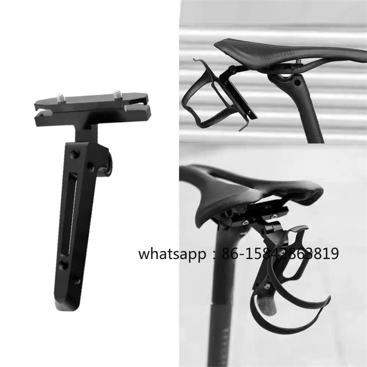 AAA04R Bicycle Water Bottle Holder Adapter Bicycle Saddle Bottle Cage Extension Holder Bike Saddle Drink Cup Cage Adapter