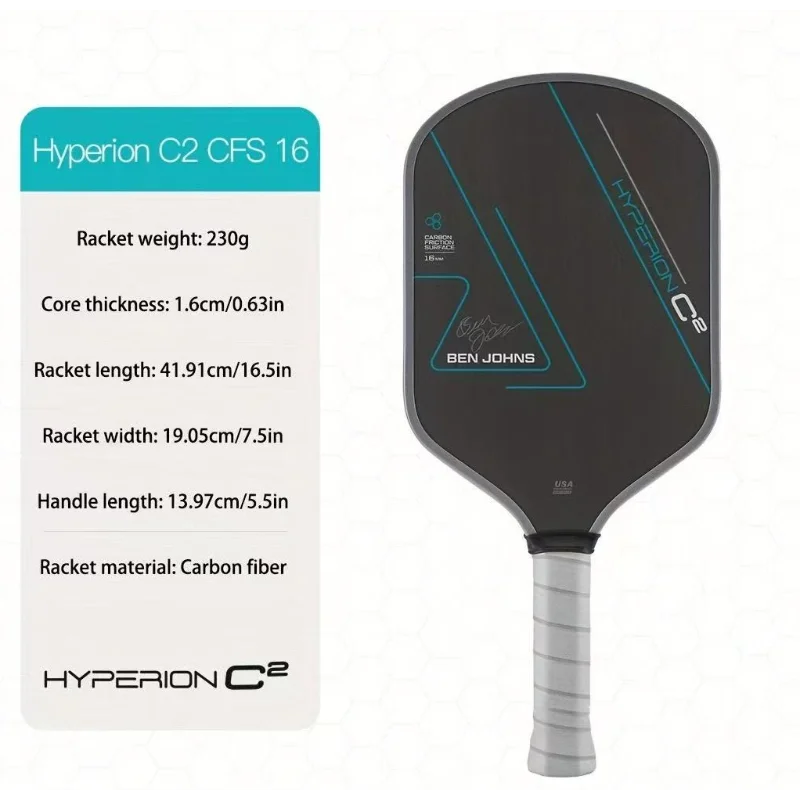 

2026 NEW Pickleball Paddles Rackets USAPA Approved C2 CFS 16 T700 Gen 4 16mm Raw Carbon Fiber Lightweight Pickle Ball Paddle