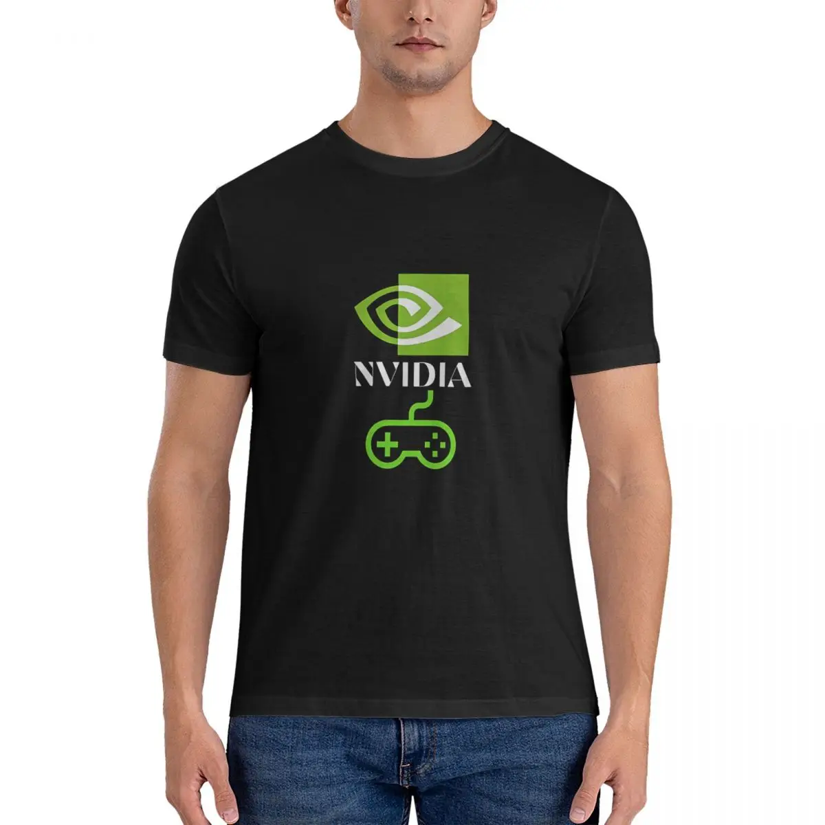 

Men's T-Shirt Cool Casual Cotton Tees Short Sleeve Nvidia T Shirt Crew Neck Clothes Party