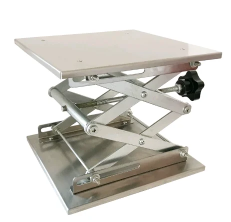 Stainless Steel Heavy Duty Laboratory Scissor Jack Lift Table Plate 100x100mm,Lab Lift Platform Lab Jack Scissor Stand Platform