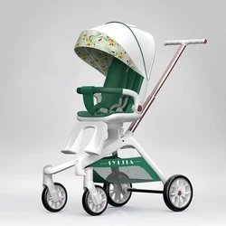 Poussette de voyage pliable pour bébé, légère, à quatre roues, portative