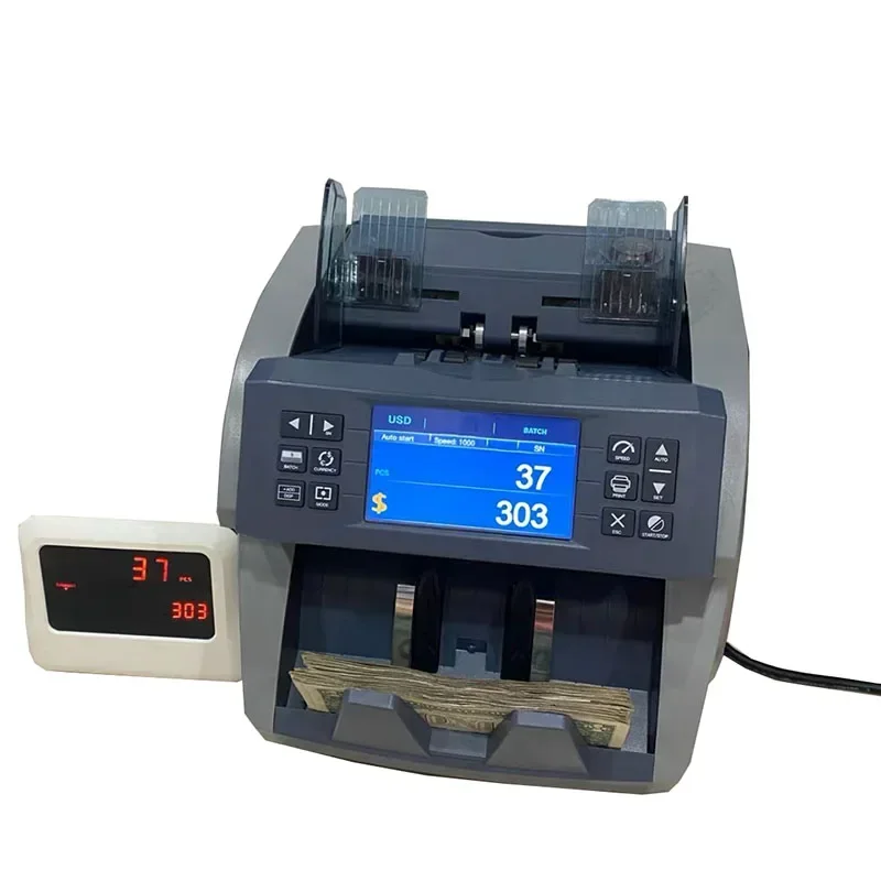 NEW Banknote Counter Commercial Cash Register Counterfeit Bill Detector Anti-Counterfeiting Features for Euro Dollar Bank Stores