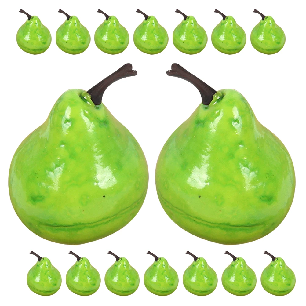 

30pcs Fake Pears Foam Decor Desktop Office Home Kitchen Artificial Faux Fruits Shop Window Display Photography Props