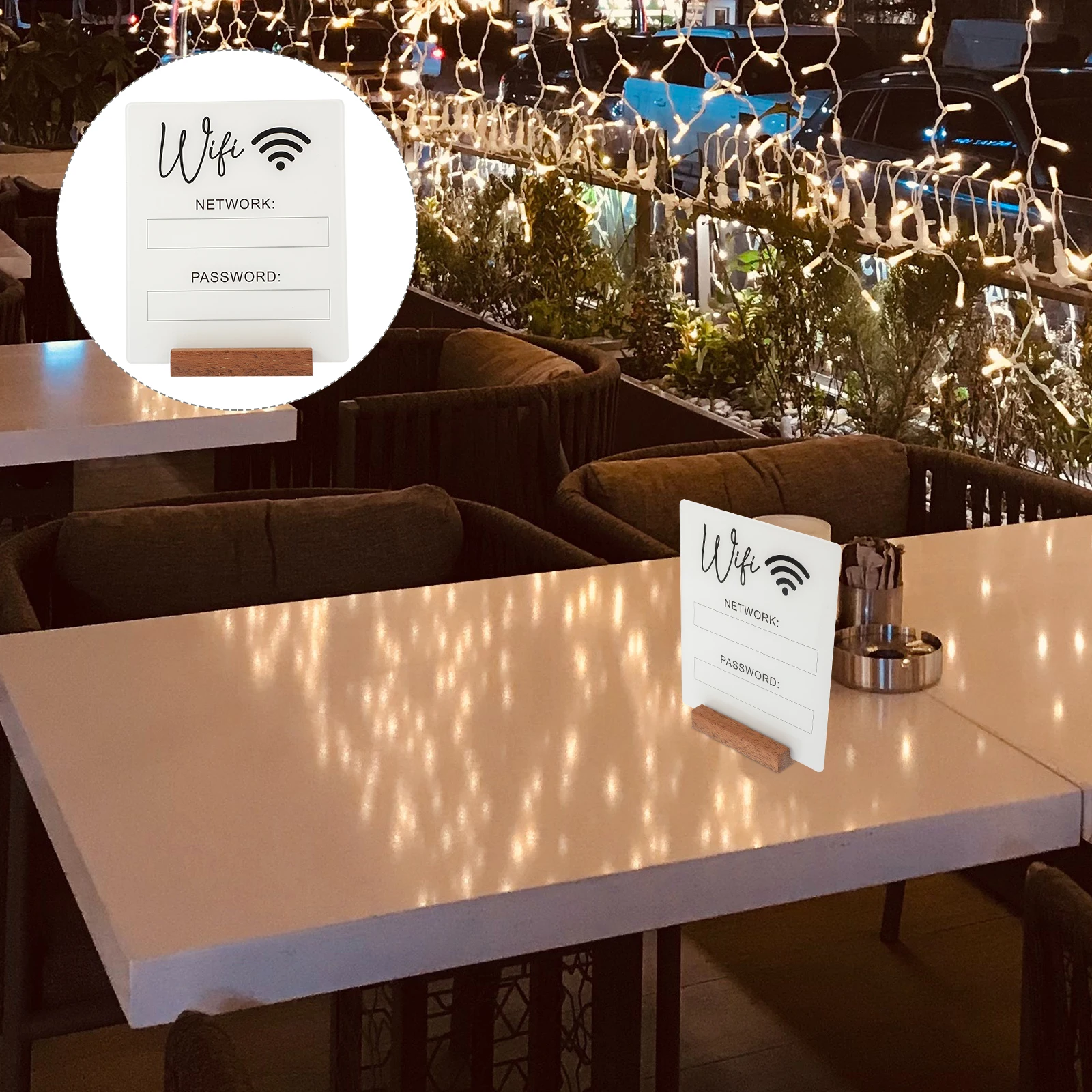 Pz Acrilico Wifi Password Segno Home Office Ristorante Lavagna nera Resistente ai graffi Camera degli ospiti Rete wireless