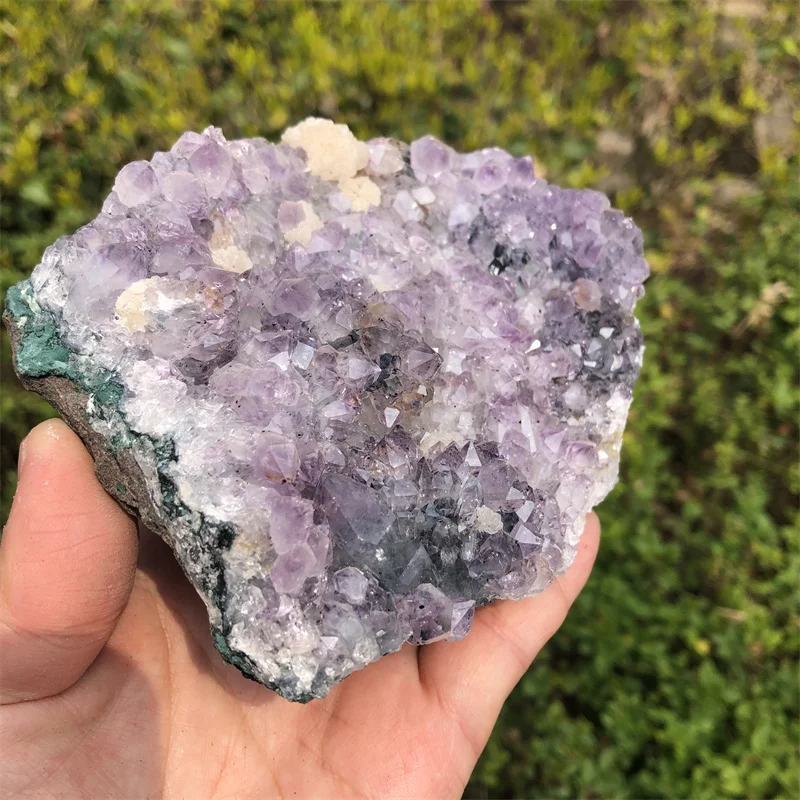 0.7kg Natural Amethyst Crystal Cluster Quartz Druzy Geode Stone Healing
