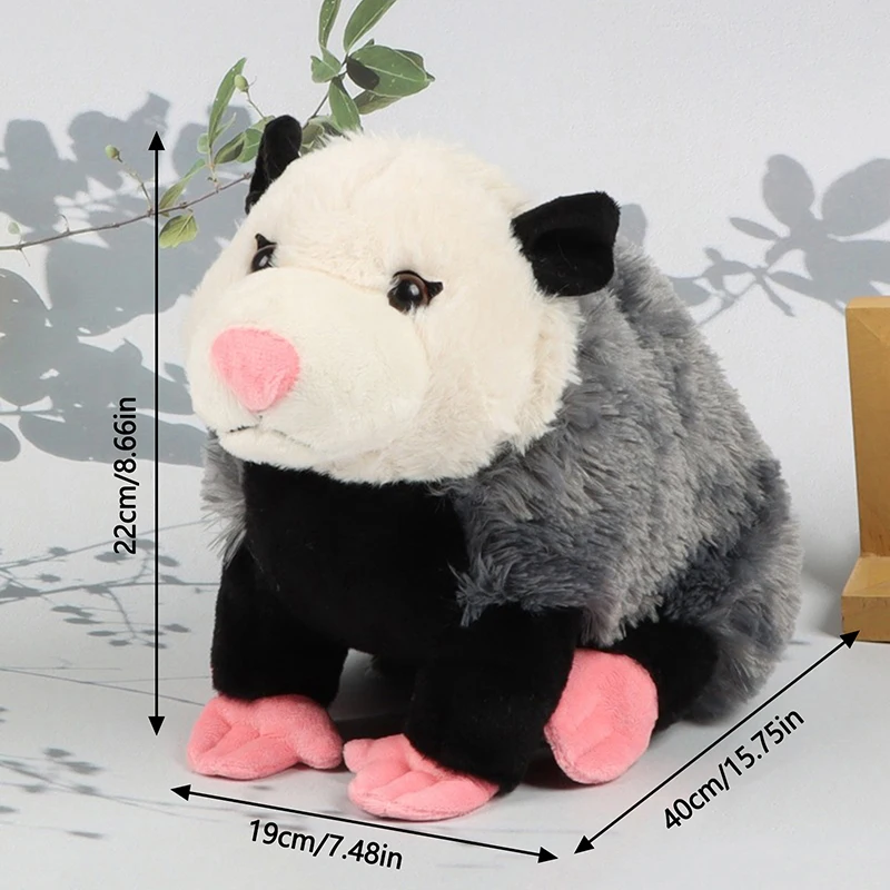 Delizioso peluche simulato opossum riempito bambola di topo cartone animato decorazione per interni regali speciali per bambini
