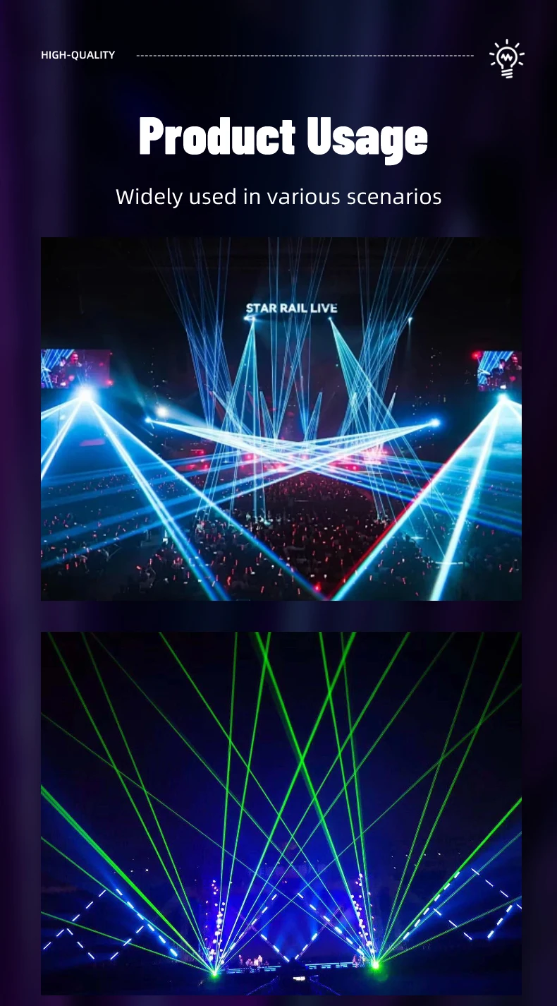 Fernbedienbare Moving-Head-Lichtanlage mit 6 Armen, RGBW-Beam, Strobe, Laser, DMX512-Bühnenbeleuchtung für DJ, Disco, KTV – Detail 10