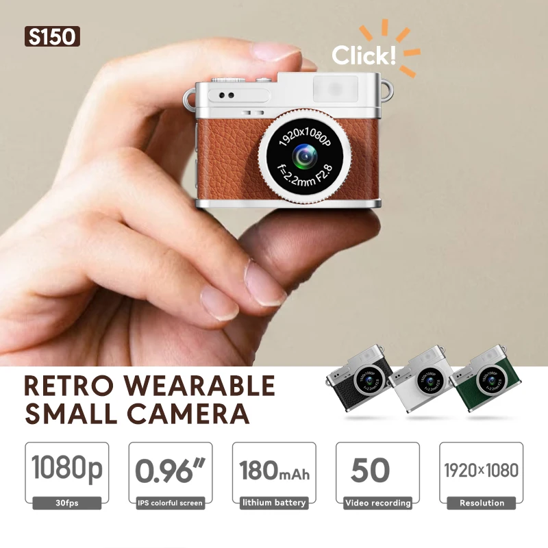 Kamera Mini Retro dengan Layar Perekam Video 1080p Olahraga Kecil Antik Portabel untuk Penggunaan Di Dalam Ruangan Rumah Luar Ruangan