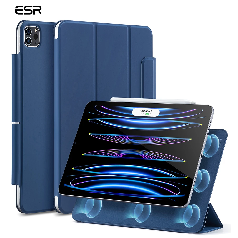 

ESR Case for iPad Pro 11 Magnetic Smart Case Trifold Stand Back Cover for iPad Pro 12.9 2022 2021 2020 Rebound Magnetic Case