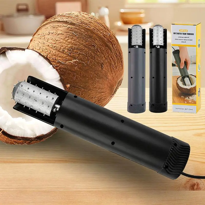 Electric Coconut Meat Grater for Home Kitchens with Innovative Splash-Proof Design