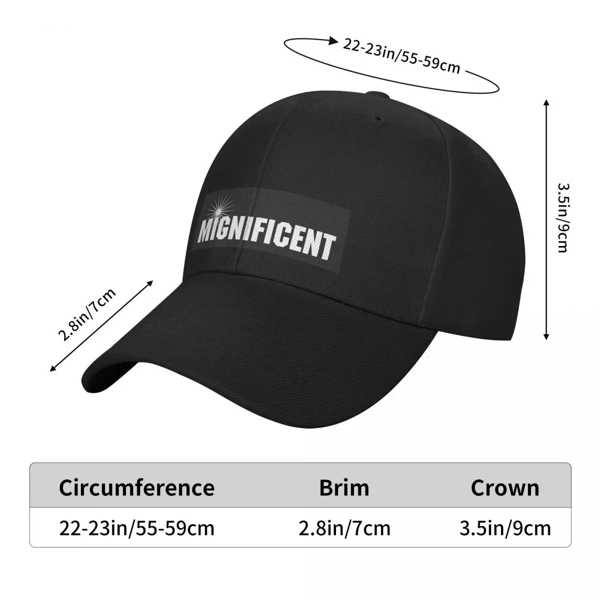 Mignificent Baseball Cap Golf Wear Beach Icon custom Hat Women's 2024 Men's