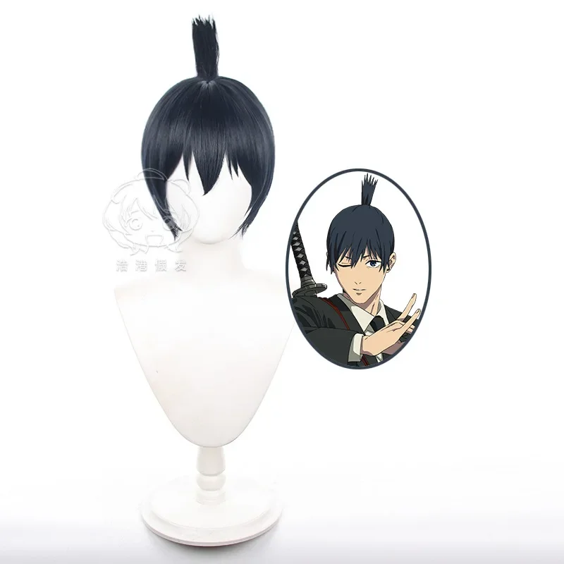 Peruka Cosplay Hayakawa Aki Chainsaw Man Czarna Krótka Unisex Japońska Figurka Anime Peruka Rekwizyt Kostiumowy na Scenę Akcesoria