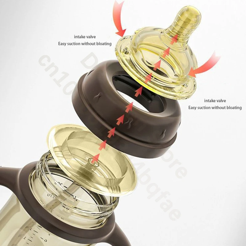 Newborn baby bottles/wide caliber PP bottles/gravity ball baby straw bottles with handle/One bottle for three purposes