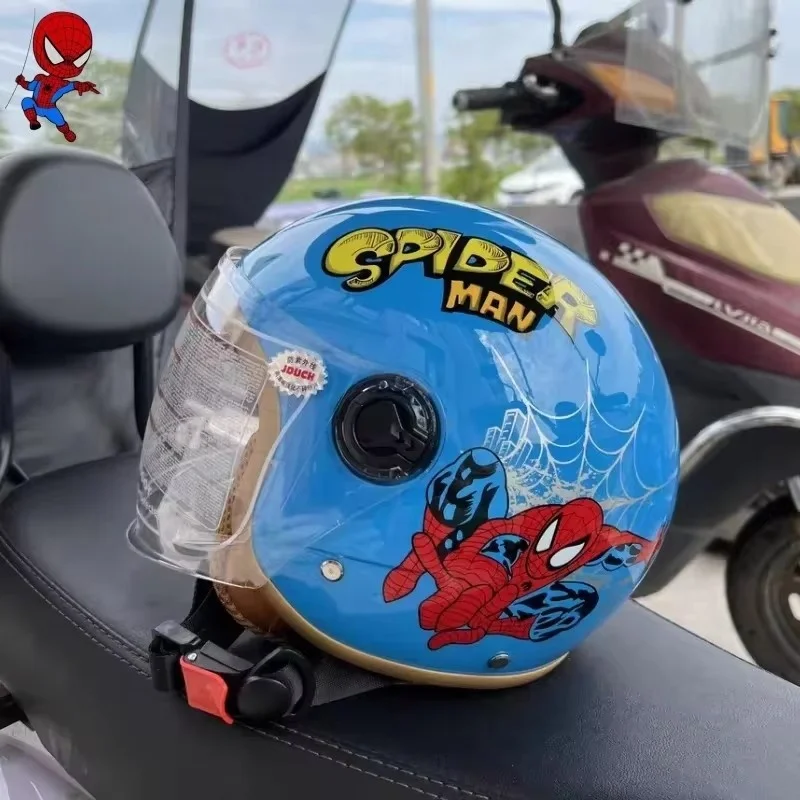 Hot Spider-man Motorcycle Open Face Helmet For Children Casco Moto Child Helmet Safety Protective Super Light Helmet Kids Gifts