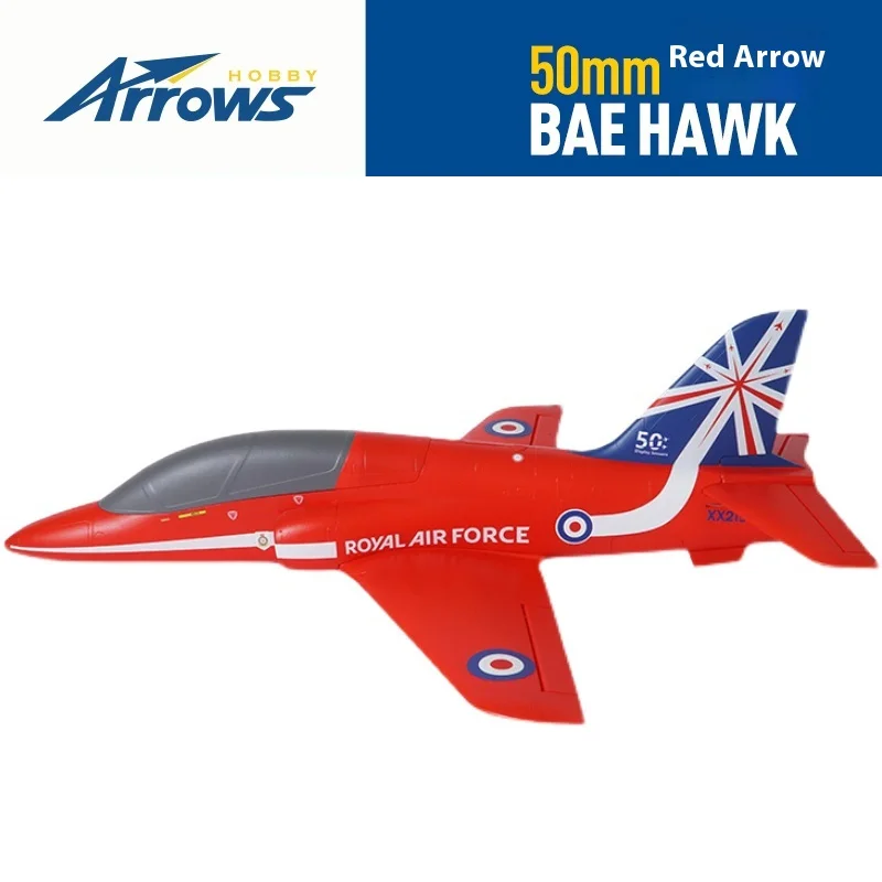 

Arrowos Hobby 50mm Ducted Fanrc Aircraft Gift Edf Jet Model Aviation Starter Hand Throw Bae Hawk Simulation Fixed-Wing Assembly