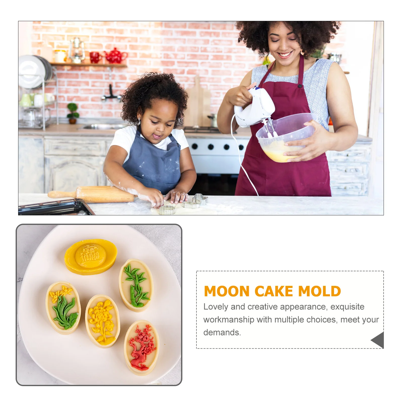 

Plastic Baking Molds Moon Cake Lovely Creative Appearance Multi Choices Easy Demould Clean Flowers H Pressure Cantonese Style