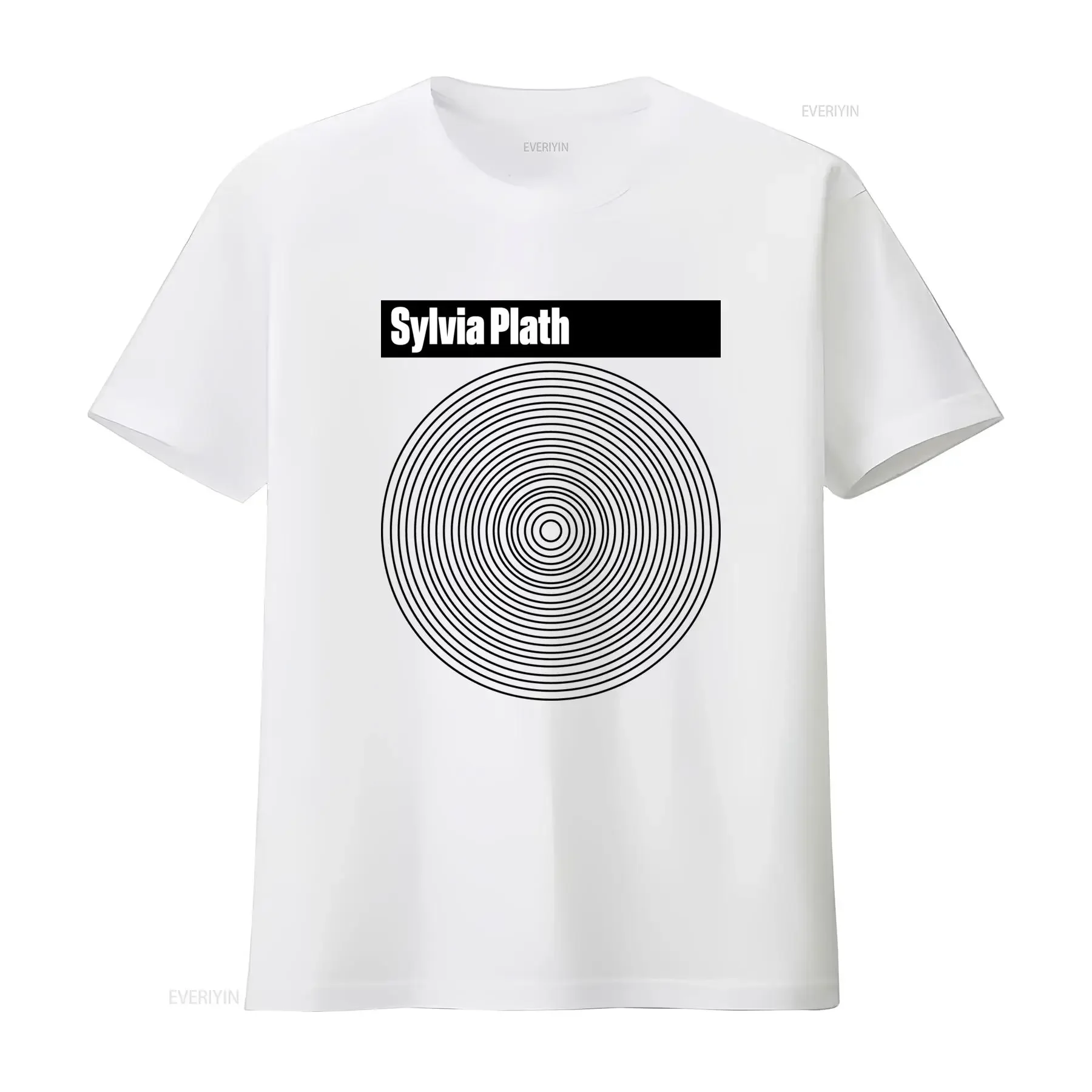 Minimalist Literary Sylvia Plath Bold Letter Print Casual T Shirt vintage Washed homme Unisex Versatile streetwear