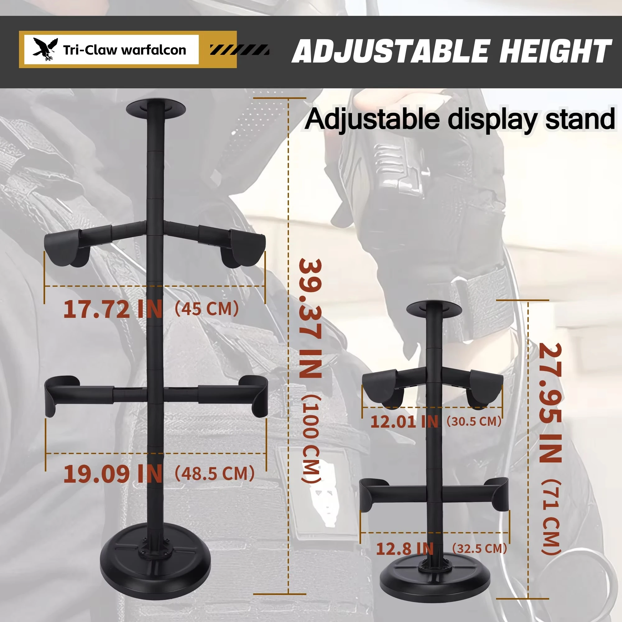 Tactical Law Enforcement Gear Display Stand for Body Armor Helmet MOLLE Waist Belt Plate Carrier, Hunting Airsoft Vest Rack
