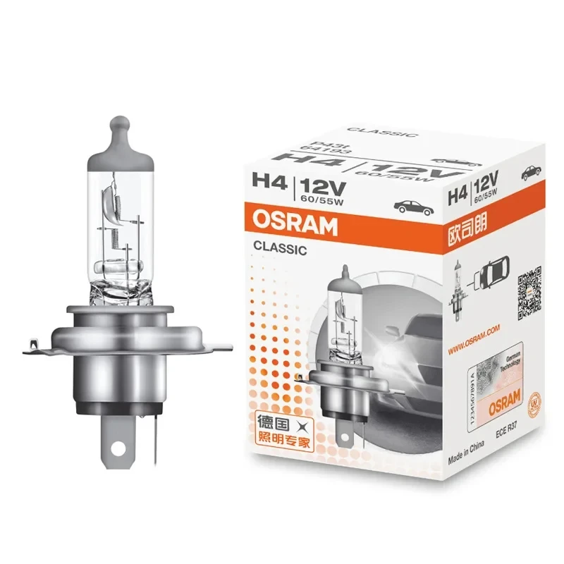 OSRAM H4 12V 60/55W 9003 HB2 64193 Standard Hi/lo Beam Car Halogen Headlight Auto Bulb 3200K P43t Original Lamp