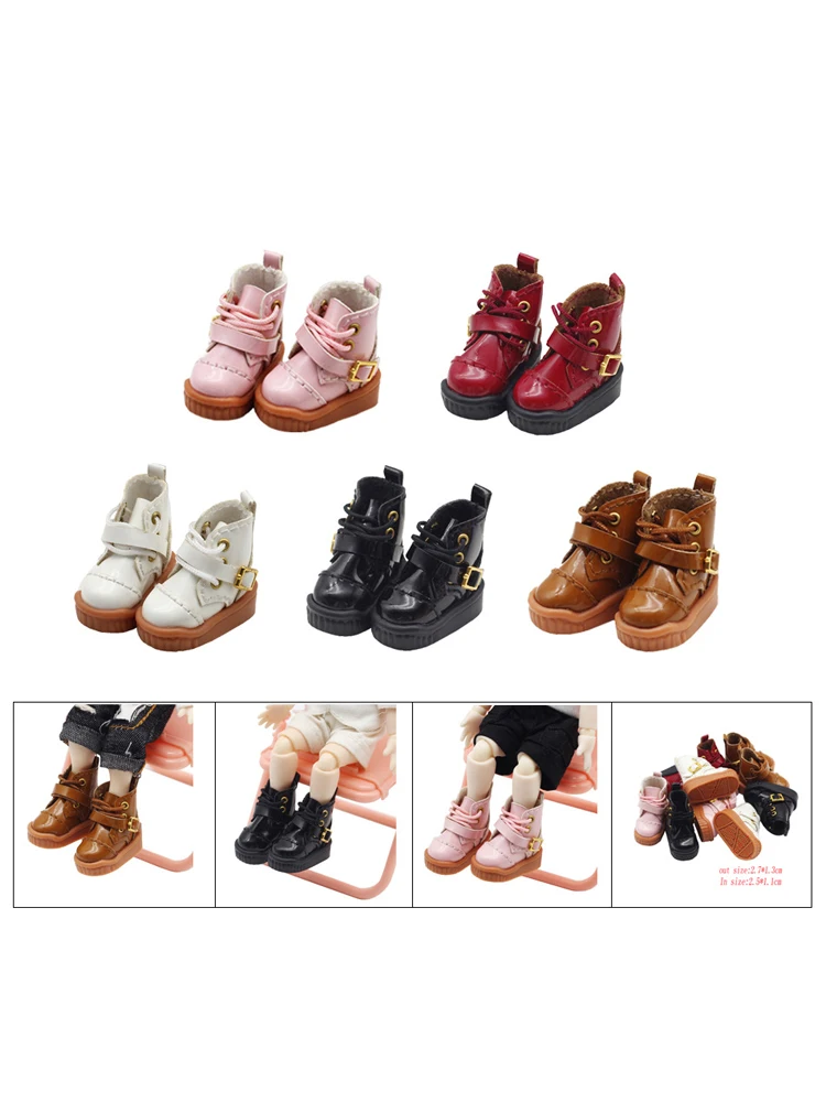 D05-P246 enfants fait main jouet 1:12 ob11 gsc bjd pd9 poupée chaussures coloré Haut bottes 1 paire