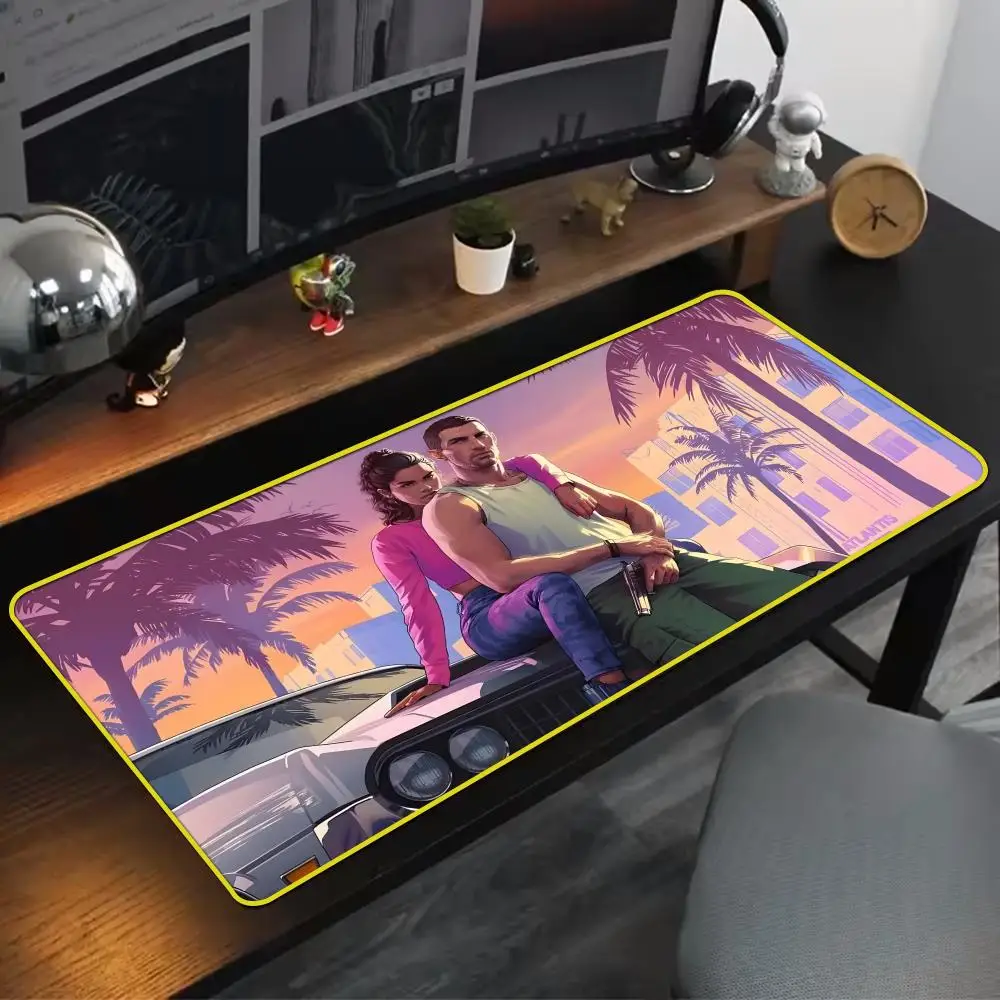 Cool Game G-GTA-6 Mouse Pad 90x40cm Colorful Lock Edge Pure Natural Rubber Desktop Anti slip Large Mouse Pad