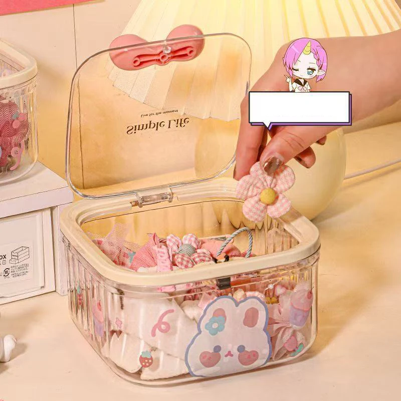 Clear Accessories Organizer Box Multifunctional Storage Box For Hair Ties Jewelry Bathroom Desktop With Storage Organizer