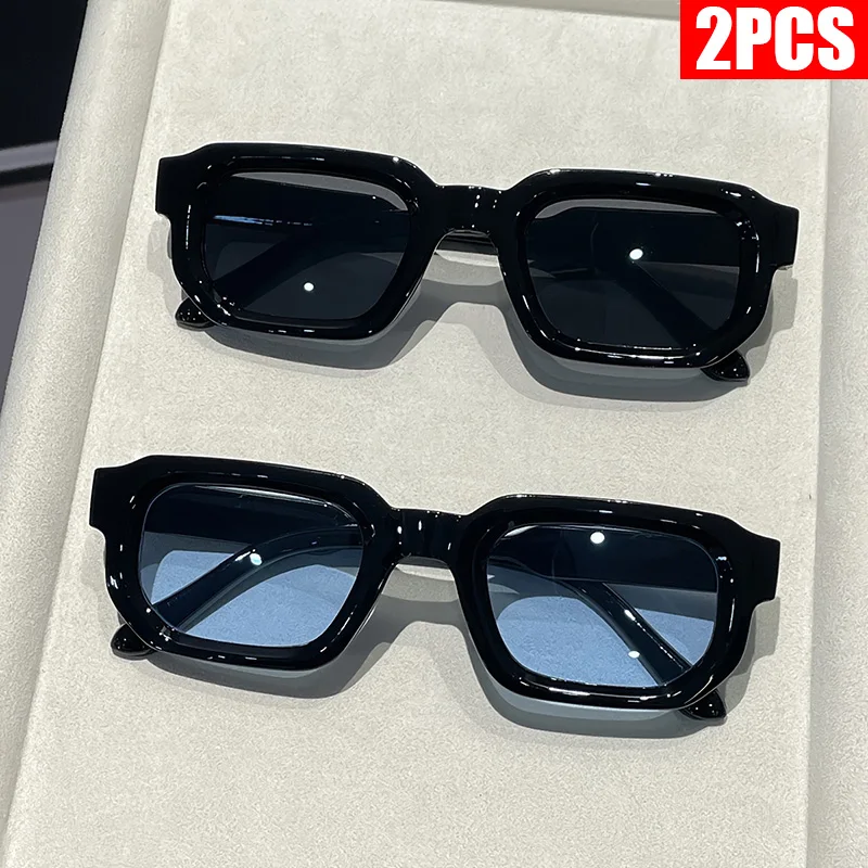 2/3 Stück Vintage Rechteckige Sonnenbrillen für Damen, Modische Retro-Luxusmarken-Design UV400 Sonnenbrillen, Herren-Eyewear, Schutzbrillen