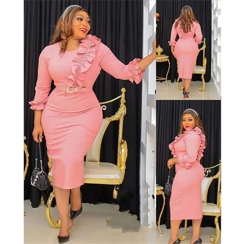 فساتين الحفلات الأفريقية مقاس كبير لعام 2025 للنساء Dashiki أنقرة فساتين سهرة أنيقة تركيا Bodycon مكتب فستان ماكسي إسلامي