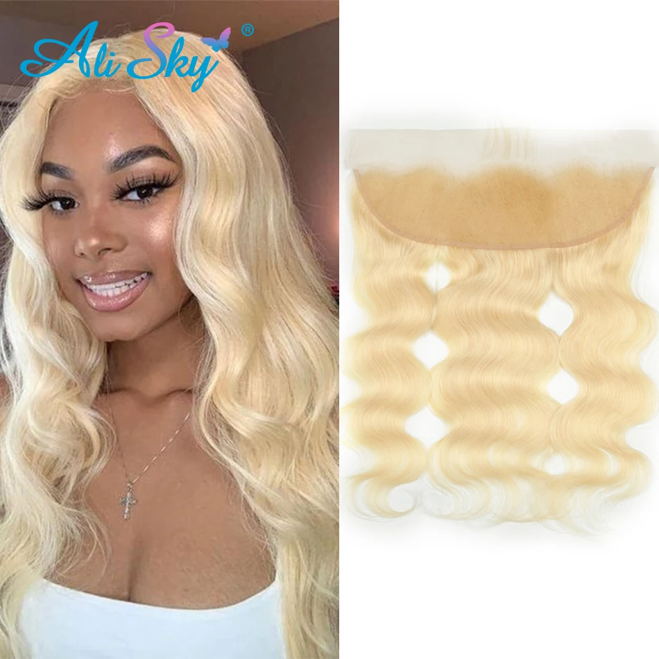 

613 hd Lace Frontal Body Wave 13x4 Lace Frontal Brazilian Hair Closure 100% Human Hair 613 4x4 Lace Closure Blonde Preplucked