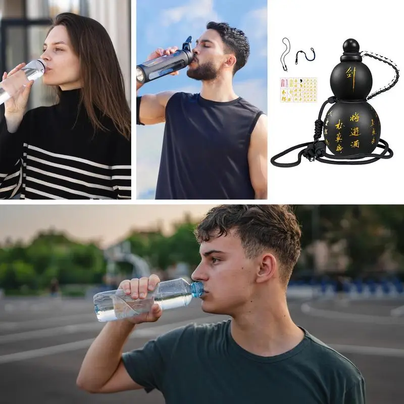 Outdoor Large Capacity Gourd Bottle Chinese Retro Inspired Water Bottle Portable Sports Drinkware Bottle Gourd Water Bottle