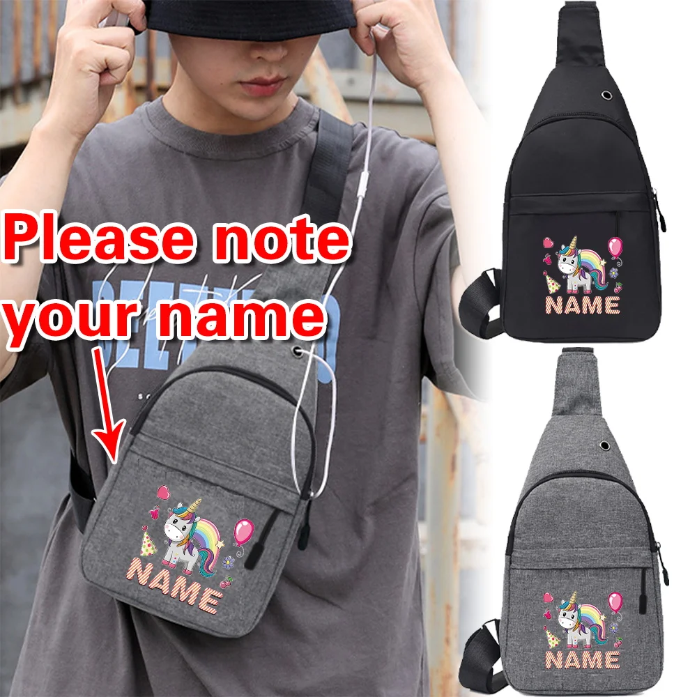 Customized Name Chest Pack Trendy Large Capacity Casual Travel Hiking Multi-functional Chest Bags One Shoulder Crossbody Bag
