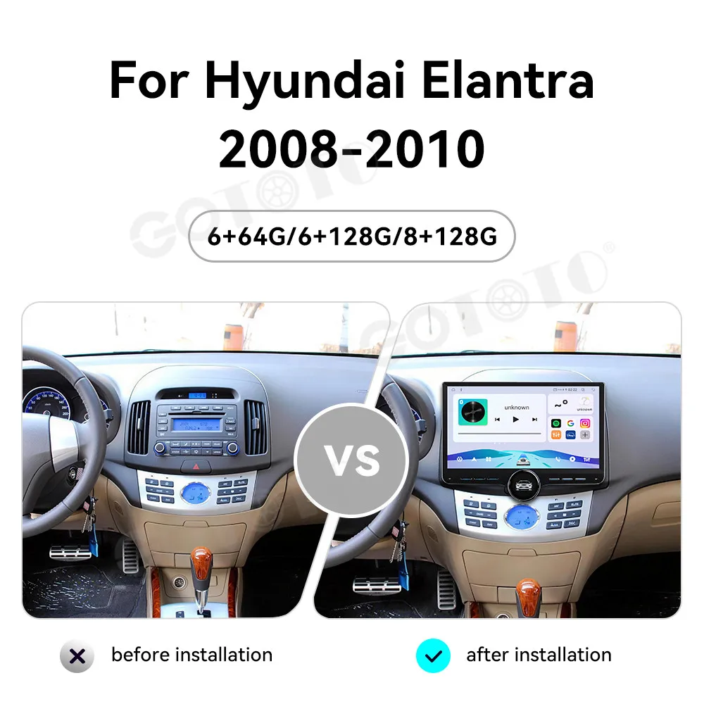 Android 15 11.5 Inch For Hyundai Verna 2008‑2010 Car GPS Multimedia Player Radio Tape Recorder 4G SIM LTE 4G Stereo Head Unit