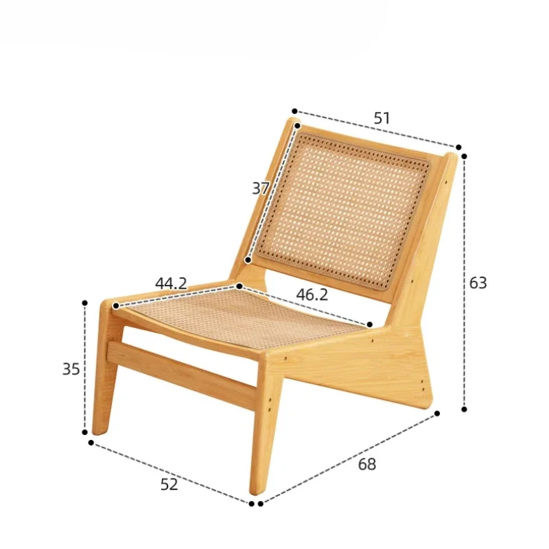 Balcón individual asiento de ocio silla tejida de mimbre de bambú Retro Internet celebridad respaldo sofá sillas sillas canguro de diseño