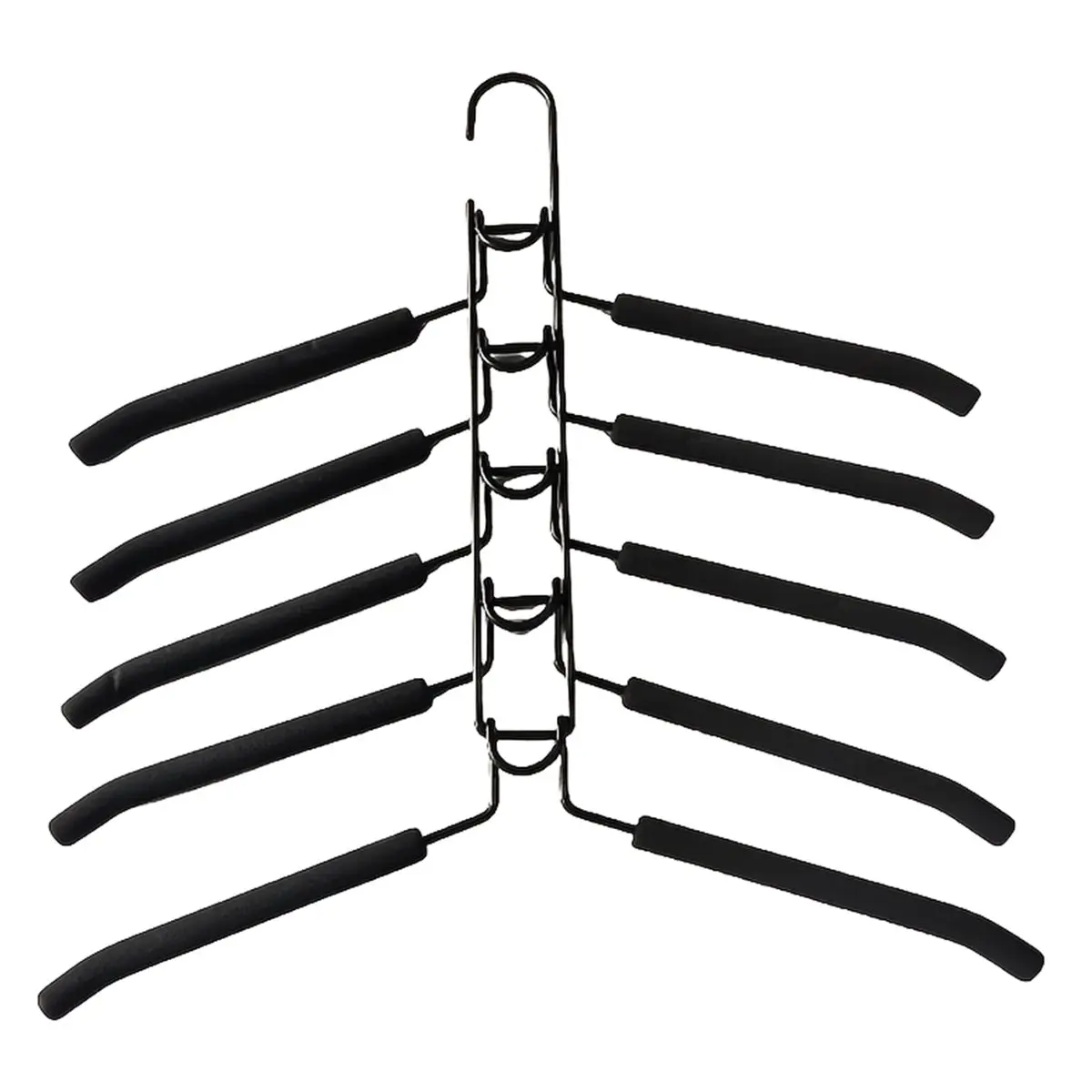 شماعات معدنية شديدة التحمل موفرة للمساحة مع وسادات إسفنجية مضادة للانزلاق - تصميم متعدد الطبقات للمعاطف والسترات والقمصان