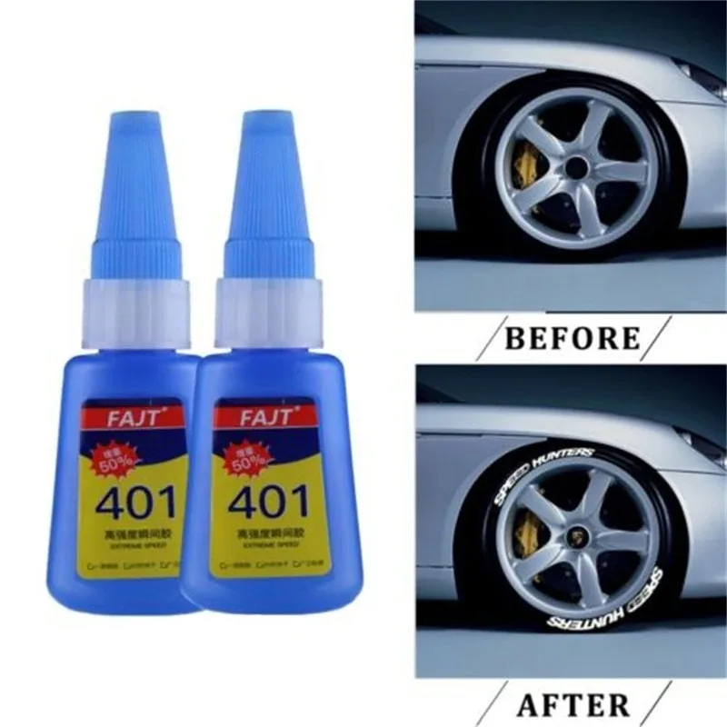 1-3pcs 401 Glue Car Motorcycle Tire Letter Sticker Glue 20g Permenant Tire Lettering Glues Car Styling Tools Decals Accessories