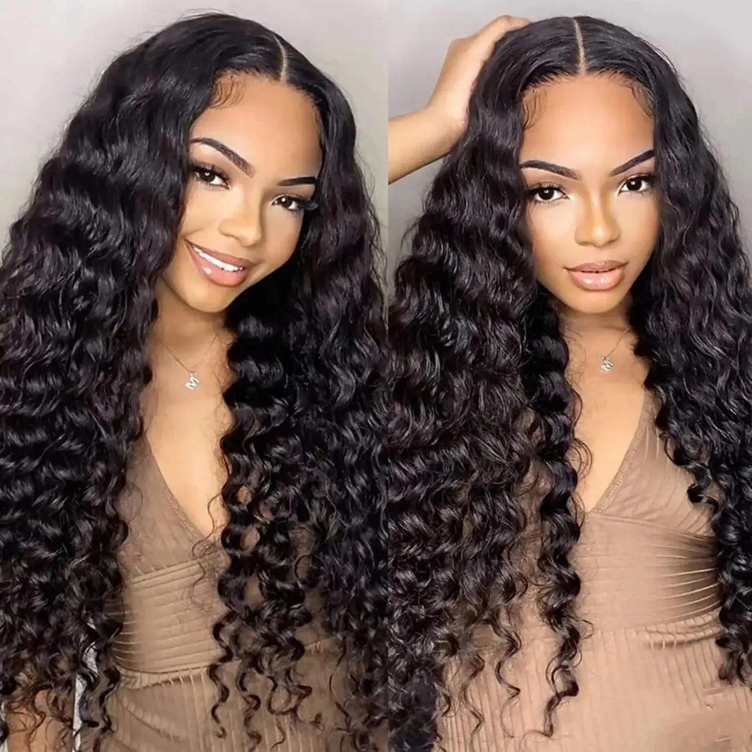 Deep Wave Frontal Wig 13x6 HD Lace Transparent  Frontal Wig 30 Inch Deep Wave Lace Front Wig Human Hair Lace Frontal Wig